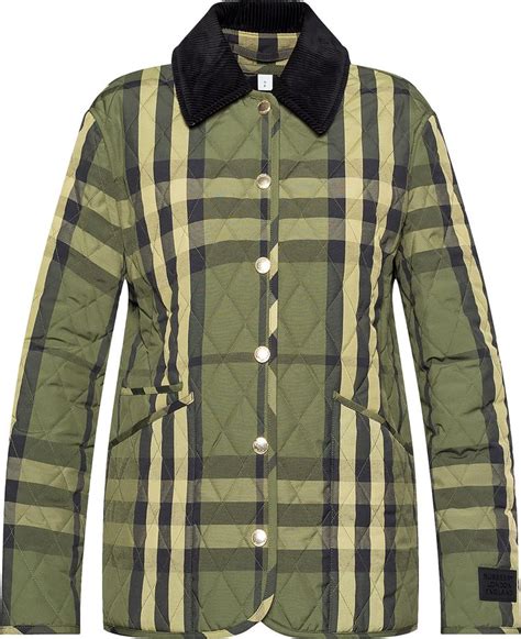 Burberry Dranefeld Quilted Checked Jacket 'Dark Military Green'